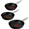 Tefal G33491, Set per frittura, Nero, Alluminio, Tecnologia Thermosignal, Rivestimento in Vetroceramica, Elettrico, A gas, Alogena, Adatto per induzione, Prodotto in Francia