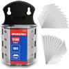 WORKPRO Lame di Ricambio per Cutter in Dispenser 100 Pezzi SK5 Acciaio Heavy Duty