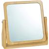 Relaxdays Specchio Trucco, Orientabile a 360°, Rettangolare, da Tavolo, per Truccarsi, HLP 27x26,5x7 cm, Bambù, legno