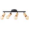 Brilliant Lampada Tiffany - Tubo per faretto, 4 volte, nero opaco/marrone naturale, 4 x A60, E27, 28 W