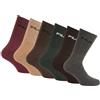 Fila Calzini Uomo e Donna 43-46, Cotone Set di 6, Marrone S9A
