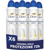 Dove Deodorante Spray Advanced Care Original, con Formula Idratante e Delicata sulla Pelle, Senza Alcol, Pelle Asciutta Fino a 72 Ore, Deodorante Uomo e Donna, 6 Pezzi da 200ml