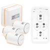 Netatmo Smart Thermostat Pack + 3 teste termostatiche connesse e intelligenti, Wifi, controllo remoto tramite App, compatibile con il riscaldamento individuale, NBU-NTH-NAV-EU