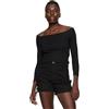 Urban Classics Ladies off Shoulder Rib Longsleeve T-Shirt, Nero, 3XL Donna