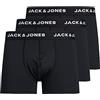 JACK & JONES Set da 3 boxer tinta unita e elastico in vita logato. Nero