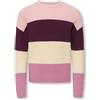 ONLY Kogsandy L/S Maglione a Righe Knt Noos, Mauve Wine, 110-116