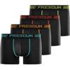 FREEGUN Boxer Mutande Uomo Aktiv, Set da 4, Nero U3DA (XL)
