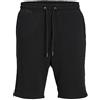 JACK & JONES Pantaloni Corti da Uomo in Tessuto Felpato con vestibilità Comoda e Tasche Laterali., Colore:Nero, Taglia:S