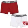 Levi's Kids Batwing Boxer Brief 2Pk Pantaloncini boxer Bambini e Ragazzi, Bianco, M