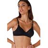 Lovable Reggiseno in Cotone Elasticizzato | Senza Ferretto e Senza Imbottitura | Spalline con Regolazione Frontale | Comfort | Cotton Line Donna, Nero, 42 / 7D