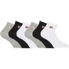 Fila Calzini Uomo e Donna 39-42, Cotone Set di 6, Bianco A