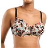 Sans Complexe, Reggiseno Push-Up con Ferretto, Arum Mosaic, IYH Stampa Grafica Nera E Multico, 3C