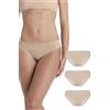 Lovable Slip Pacco da 3 | Mutandine in Microfibra Taglio al Vivo | Laser Cut Invisibili sotto i Vestiti |Intimo Second Skin Micro Donna x3, Nudo Chiaro, XL