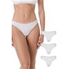 Lovable Perizoma Pacco da 3 | Mutandine in Microfibra Taglio al Vivo | Slip Laser Cut Invisibili sotto i Vestiti | Intimo Second Skin Micro Donna x3, Bianco, L