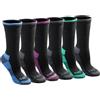 Dickies Dri-tech Essential Moisture Control Crew Calzini da donna, disponibili in S-XL (6, 12 paia), Nero assortiti (6 paia), Large