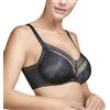 Selene, Reggiseno Donna a Fascia Alta, con Ferretto e Senza Imbottitura, Elegante Trama Geometrica, Collezione Roxana, Colore Nero, Taglia 3 C