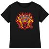 Stranger Things Hellfire Flames T-Shirt Bambini, Nero, 12-13 A