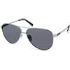 Timberland TBA9267 Occhiali da Sole Uomo, Occhiali da Sole Casual in Metallo Leggero, Forma Lente Pilot, Lenti Polarizzate Fumo, Canna di Fucile Lucido