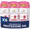 Dove, Deodorante Roll On Advanced Care Melograno, Deodorante Antitraspirante, Formula Delicata Con Tripla Azione Idratante, Protezione Fino a 72 Ore, Deodorante Uomo e Donna, 6 Pezzi da 50 ml