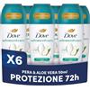Dove, Deodorante Roll On Advanced Care Pera e Aloe, Deodorante Antitraspirante, Formula Delicata Con Tripla Azione Idratante, Protezione Fino a 72 Ore, Deodorante Uomo e Donna, 6 Pezzi da 50 ml
