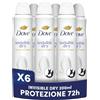 Dove Deodorante Spray Advanced Care Invisible Dry, con Formula Idratante e Delicata sulla Pelle, Formula Anti-macchia, Pelle Asciutta Fino a 72 Ore, Deodorante Uomo e Donna, 6 Pezzi da 200ml
