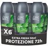 Dove Men+Care Deodorante Roll-On Advanced Care Extra Fresh, Uomo, 6x50ml
