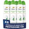 Dove Deodorante Spray Advanced Care Go Fresh Cetriolo e Té Verde, con Formula Idratante e Delicata sulla Pelle, Senza Alcol, Pelle Asciutta Fino a 72 Ore, Deodorante Uomo e Donna, 6 Pezzi da 150ml