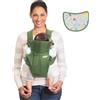 Infantino Swift Classic Marsupio - leggero e compatto, con bavaglino Clever Wonder Cover 2 in 1 e tasca esterna, per neonati e bambini da 8 a 25 libbre (3,6-11,3 kg), Oliva