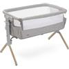 Chicco Next2Me Armonia, Culla Neonato Fianco Letto, Spondina Apribile, 11 Livelli di Altezza, Altezza Regolabile da 66 fino a 83 cm, 4 Ruote, Ottima Circolazione dell'Aria, Grigio Chiaro Melange