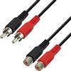 Waytex 21815 - Cavo di prolunga audio stereo con 2 connettori RCA maschio e 2 connettori RCA femmina, 150 cm