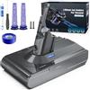 Morpilot Batteria per Dyson V8, Batteria di Ricambio 8000mAh Compatibile con Dyson V8 Absolute Animal Fluffy SV10 Motorhead Total Clean Slim, con 3 Filtri, Protezione Multipla e Installazione Facile