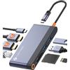 NOVOO RM8F Pro Dock 8-in-1, 2 HDMI 4K 60Hz, USB 3.2, Ethernet