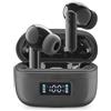 cellularline TONE Auricolari TWS Bluetooth In-Ear con ENC (Environmental Noise Cancelling), 4 Microfoni, Display LED, Total Play Time 20 Ore, Nero