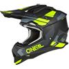 O'NEAL | Casco Motocross | MX Enduro | Standard di sicurezza ECE 22.06, aperture di ventilazione per un raffreddamento ottimale | Casco 2SRS SPYDE V.23 | Adulto | Nero Grigio Giallo Neon | Taglia L