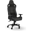 Corsair T3 RUSH Sedia Gaming in Tessuto (2023) - Stile Racing - Rivestimento in Morbido Tessuto - Cuscino Cervicale Imbottito e Supporto Lombare - Altezza della seduta regolabile - Carbone