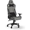 Corsair T3 RUSH Fabric (2023) Sedia da Gioco, Tessuto Esterno Morbido Traspirante, Cuscino Cervicale Regolabile e supporto Lombare in Memory Foam, Grigio/Carbone