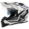 O'NEAL | Casco moto | Moto | Aperture di ventilazione per il massimo flusso d'aria e raffreddamento, guscio in ABS, parasole integrato | Sierra Helmet R V.24 | Adulti | Nero Bianco Grigio | Taglia L
