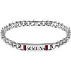 A.C. Milan AC Milan BRACCIALE UOMO IN ACCIAIO 316L CON SMALTO, DA UOMO, TAGLIA UNICA, REGOLABILE