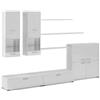 Skraut Home - Mobili soggiorno - 189 x 300 x 42 cm - Sistema di illuminazione a LED - Modello Beta - Grande capacità di stoccaggio - Stile moderno - Finitura bianca