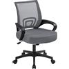 Yaheetech Sedia da Ufficio Scrivania Ergonomica a Rotelle Grigia Scura