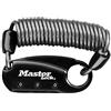 Master Lock 1551EURDBLK Lucchetto con combinazione e cavo a spirale, Nero, 4.1 x 6 x 1 cm