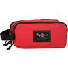 Pepe Jeans Aris - Astuccio triplo 22 x 12 x 5 cm, realizzato in poliestere, dimensioni per zaino e portafoglio, di Joumma Bags, rosso, Talla Unica, Astuccio