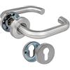 Amig - Set di maniglie con rosetta per porte - Mod. 3RBX - 140 x Ø19 mm - Quadretto da 8 mm - Design elegante e semplice - Acciaio inossidabile argento opaco