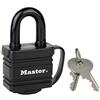 Master Lock 7804EURD Lucchetto, Protezione Termoplastica, Acciaio Laminato, Nero, 40 mm