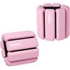 TOPESCT Set di 2 pesi da polso regolabili (0,5 kg ciascuno) | Braccialetto indossabile per polso e caviglia, per yoga, danza, sbarra, pilates, cardio, aerobica, camminata (0,5 kg/ciascuno, rosa)