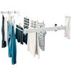 Amig - Stendibiancheria laterale da parete Mod. 3 - Stendino a 2 bracci con 6 carrucole in acciaio inox - Per 3 corde - Acciaio con verniciatura epossidica - Uso esterno - 450 mm - Bianco