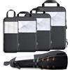 Cozary Organizer Valigia - Set di Packing Cubes con Compressione e Tessuto in Poliestere Impermeabile, Set Intimo da Viaggio per Zaini o Bagagli a Mano, Perfetto per Viaggi e Campeggio - Nero