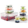VINATO Set di 10 Contenitori per Alimenti con Coperchi, Contenitori Ermetici in Plastica, Scatole Rettangolari per Preparazione dei Pasti, Senza BPA, 0,08-3,8L, per Microonde Lavastoviglie Frigorifero