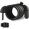 ValueMax Lucchetti Cavo Blocco per Bicicletta, Lucchetto Bici Antifurto a Combinazione 5 Cifre, Cavo Acciaio 12mm 150cm Senza Chiavi per Bicicletta e Scooter Elettrico
