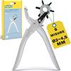 Rapid RP03 Pinza Fustellatrice per Pelle e Cuoio, Perforatrice a Revolver Multi-Misura per Cinture, Pelle, Tessuto e Plastica, Costruzione in Metallo Resistente (5001724)